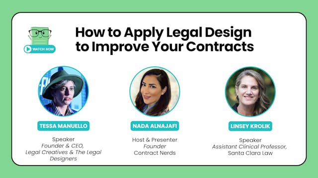 Recording: How to Apply Legal Design to Improve Your Contracts