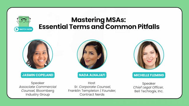 Recording: Mastering MSAs: Essential Terms and Common Pitfalls