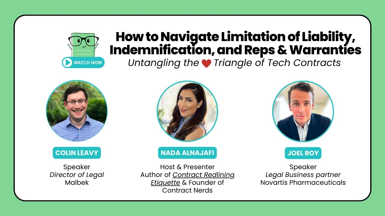 Recording How to Navigate LoL, Indemnification, and Reps & Warranties