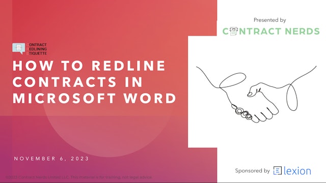 Materials: How to Redline Contracts in Microsoft Word