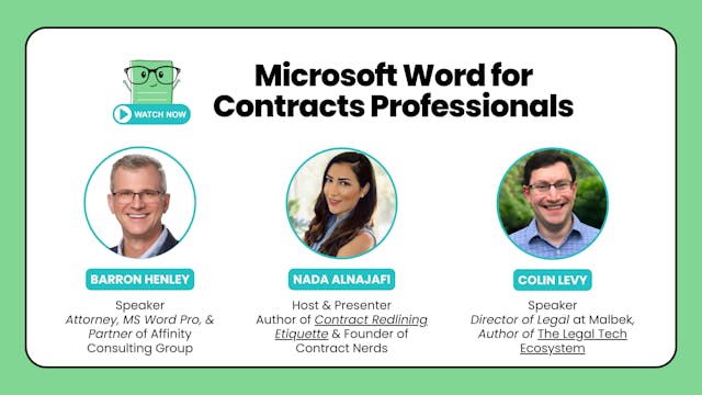 Microsoft Word for Contracts Professionals