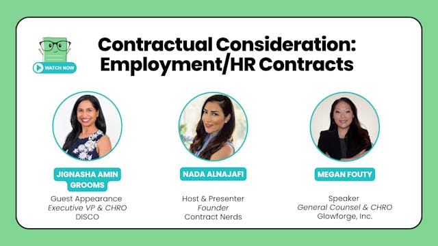 Contractual Consideration: Employment/HR Contracts