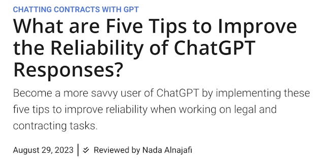 Free Bonus Content: Five Tips to Improve the Reliability of ChatGPT Responses