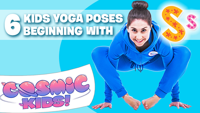 6 Kids Yoga poses that begin the letter S! 🐍🏄‍♀️⭐️🥪🦈🕷