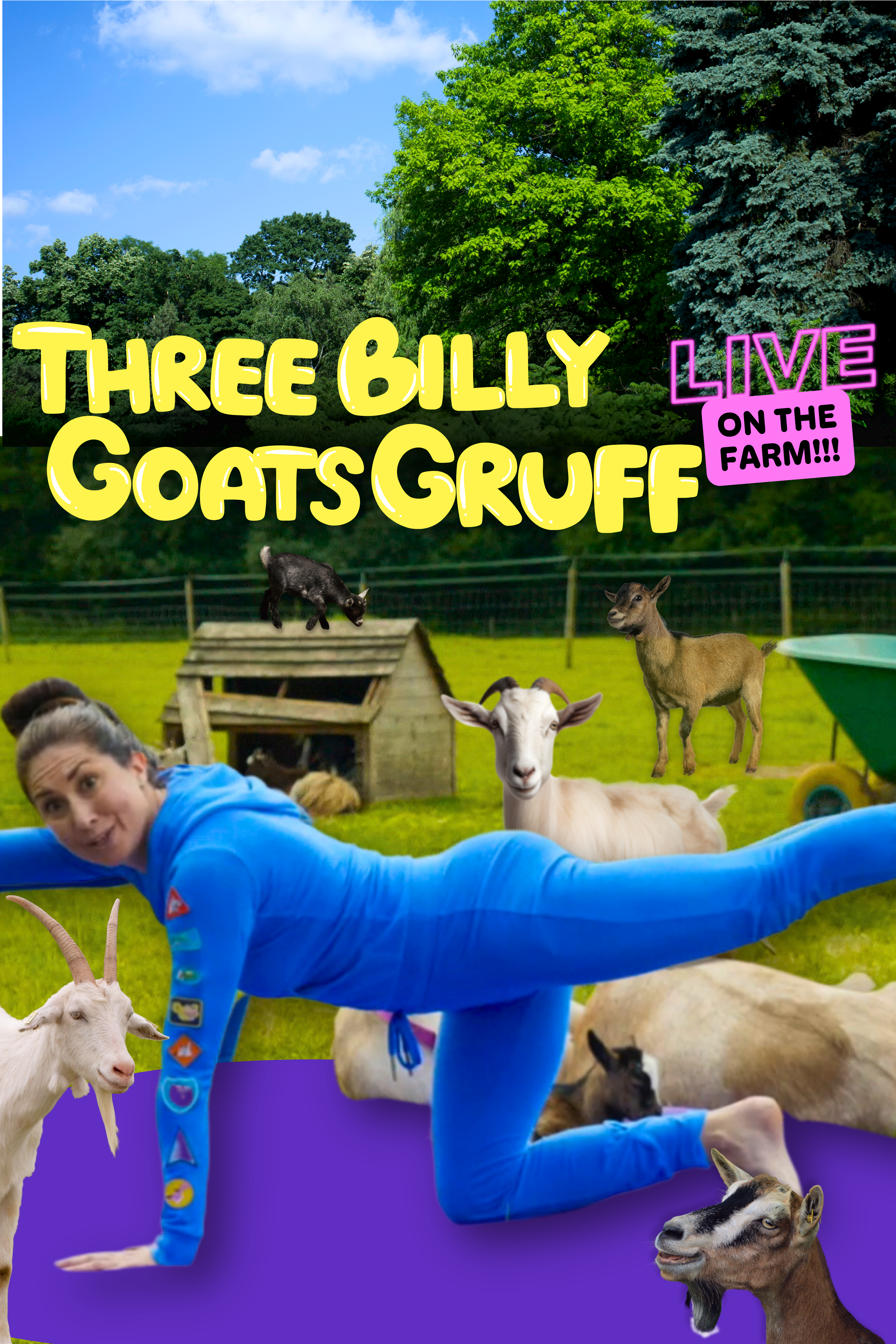Yoga With Goats! 3 Billy Goats Gruff (Live) | Yoga Adventure!