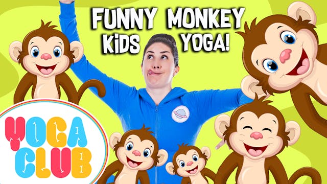 Funny Monkey Kids Yoga! 🐒 - YOGA CLUB!
