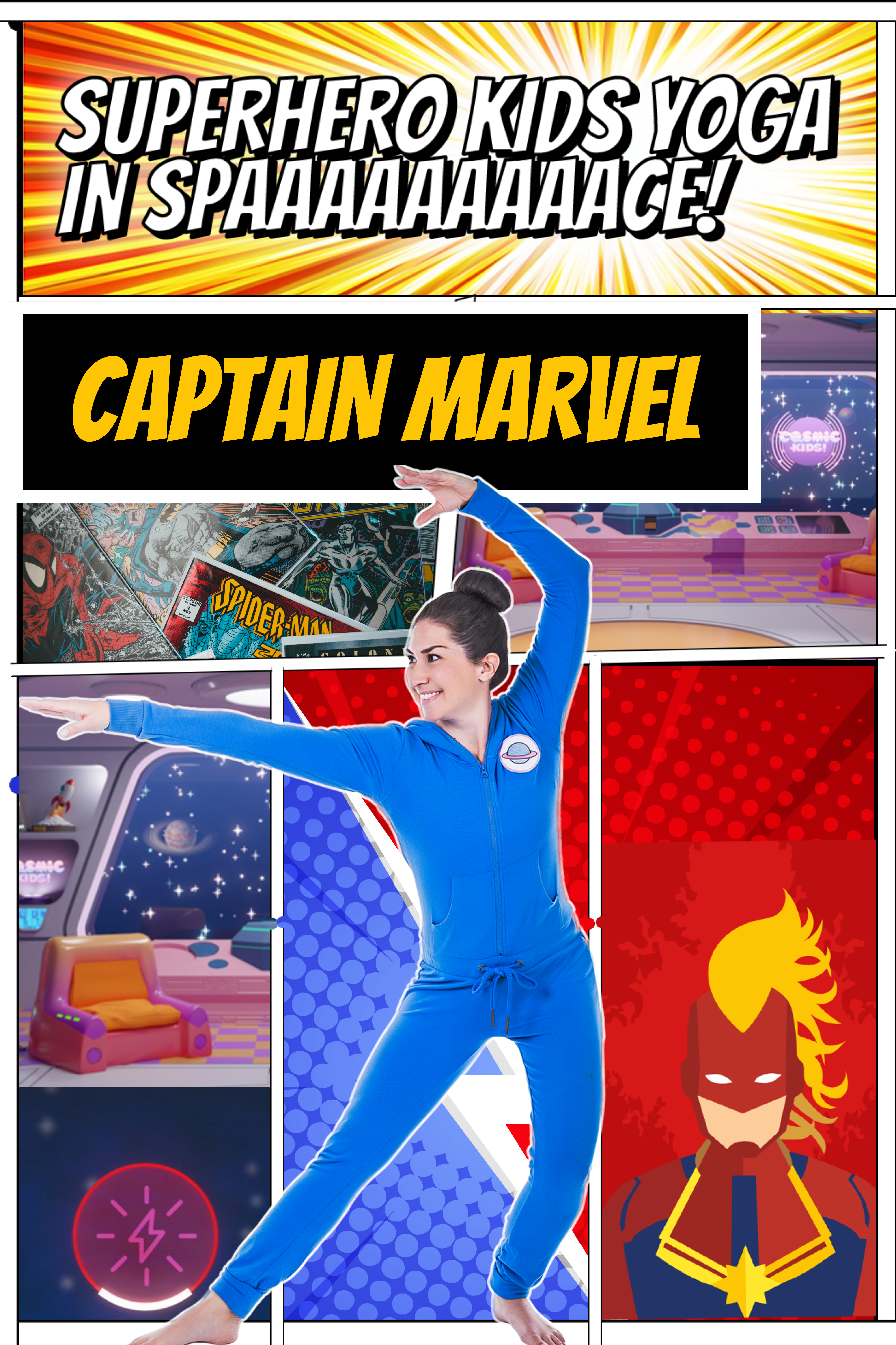 Captain Marvel | Superhero Kids Yoga in Space