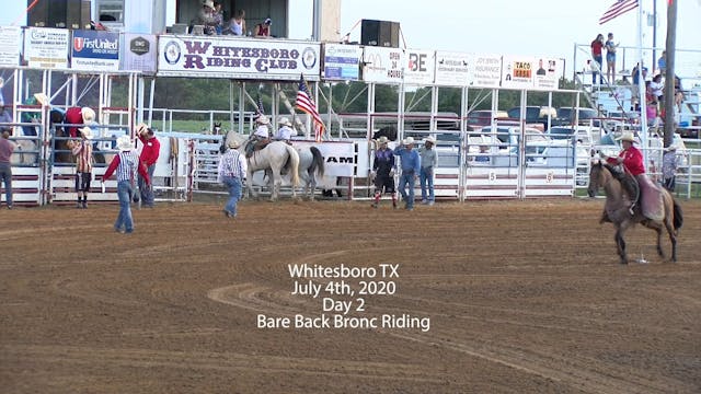 Whitesboro 070420 Bare Back Bronc Riding