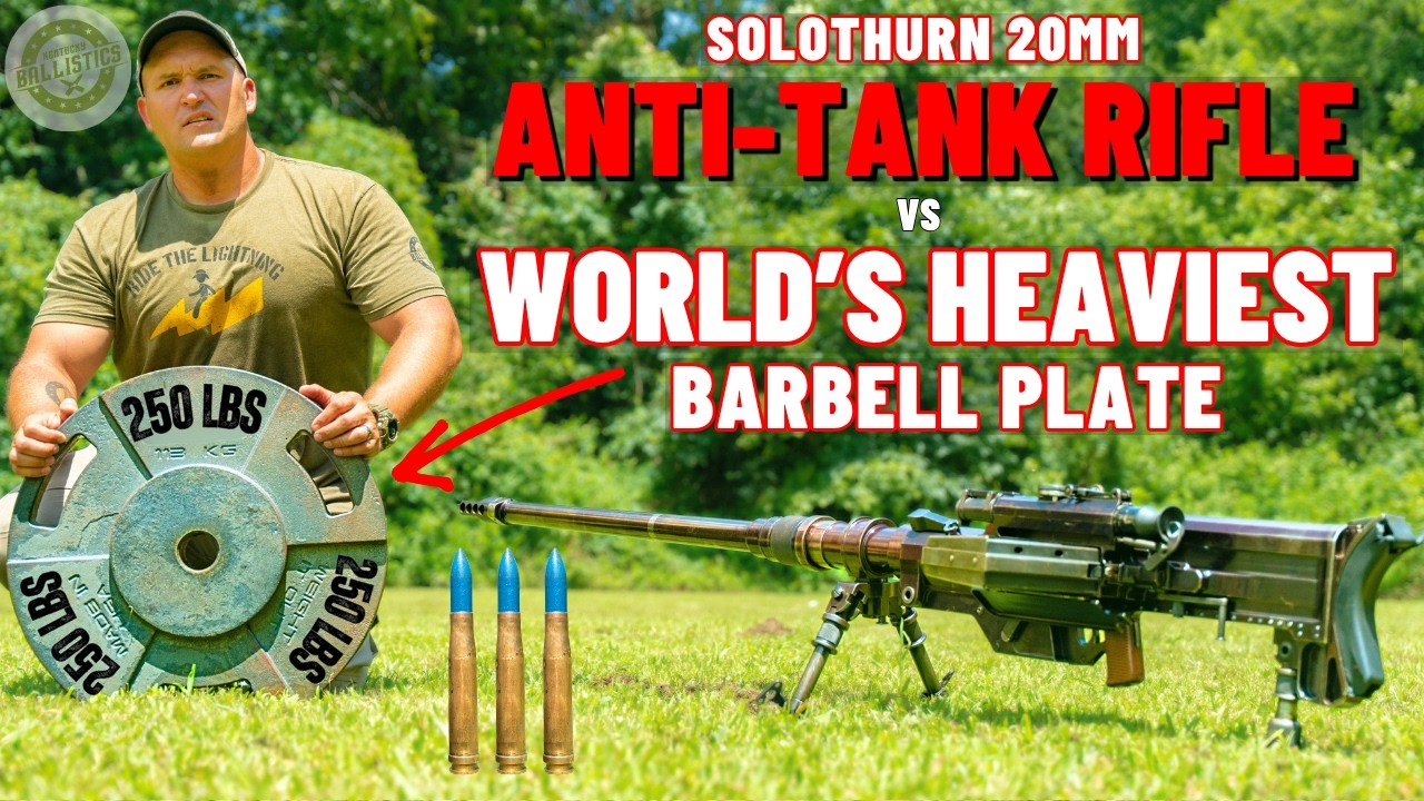 Solothurn 20mm Anti-Tank Rifle vs World’s Heaviest Barbell Plate