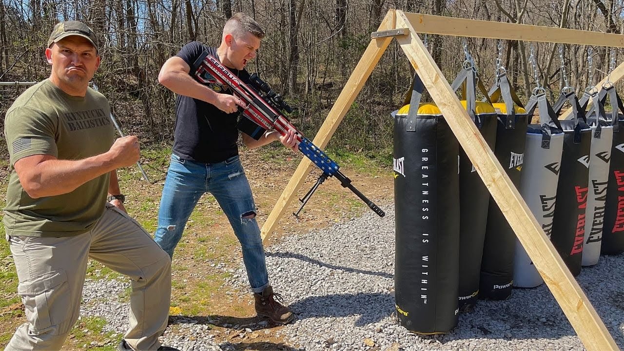 50 Cal vs Heavy Bags 🥊 (ft. Stephen “Wonder boy” Thompson)