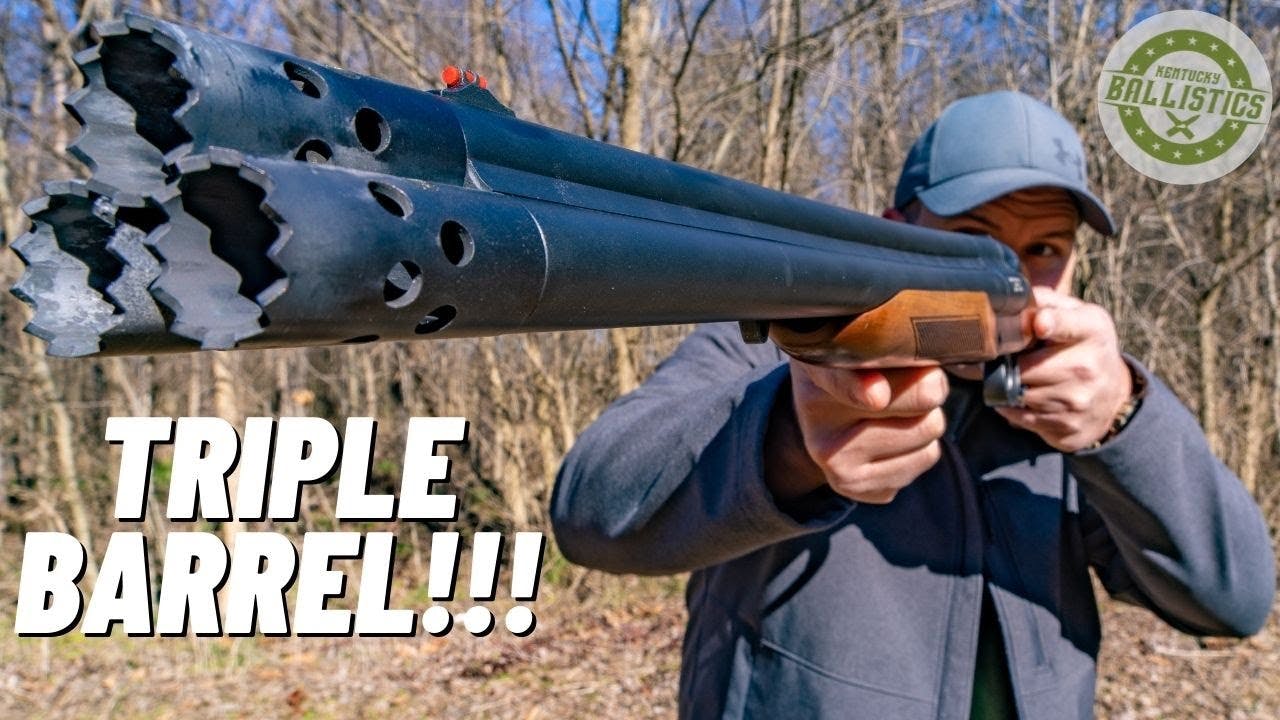 TRIPLE BARREL SHOTGUN 😱 Kentucky Ballistics Warrior Poet Society