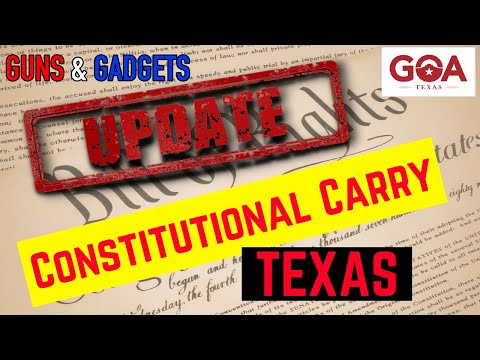 UPDATE Constitutional Carry Moving Forward in Texas