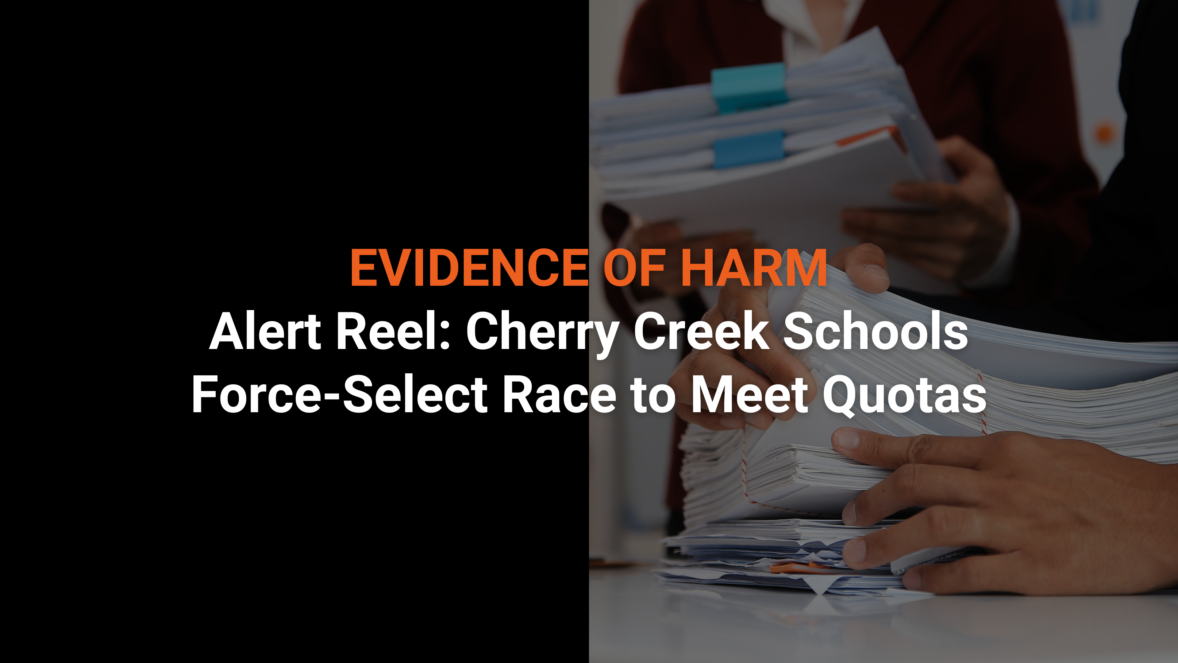 Alert Reel: Cherry Creek Schools Force-Select Race to Meet Quotas