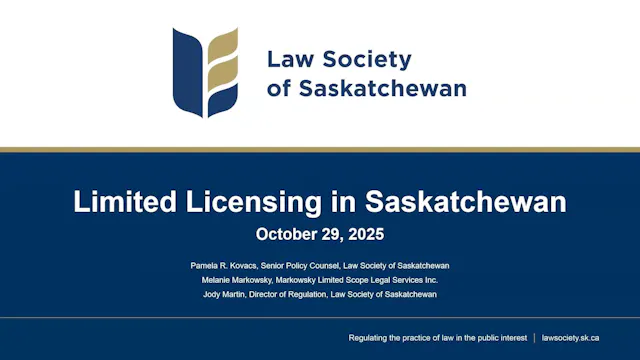 CPD 436 - Limited Licensing in Saskat...