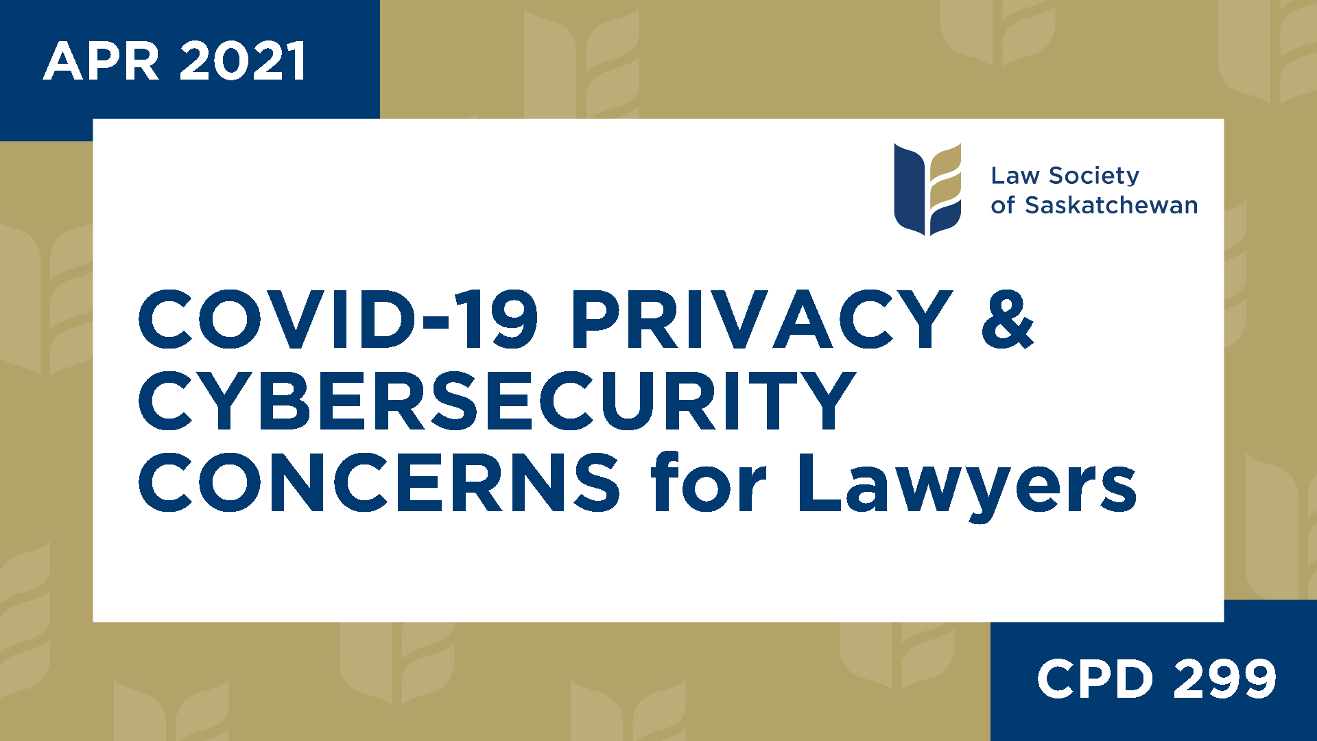 CPD 299 - COVID19 Privacy and Cybersecurity Considerations for Lawyers