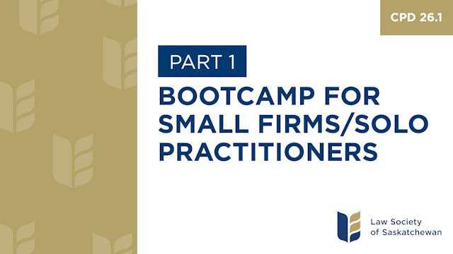CPD 26 - Bootcamp for Small Firms & S...