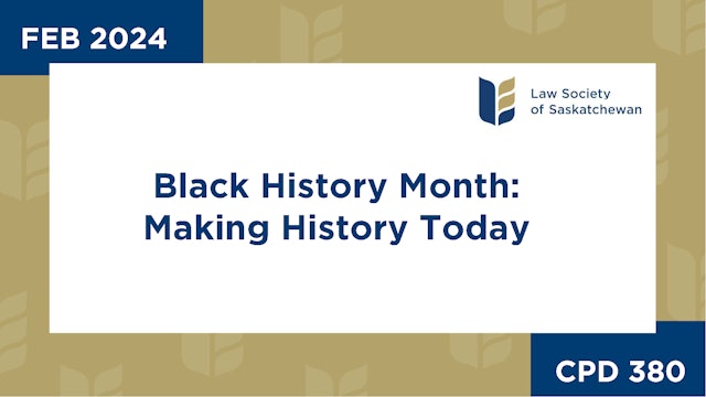 CPD 380 - Black History Month - Making History Today