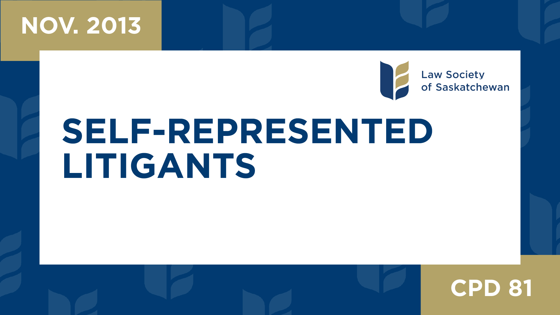 CPD 81 - Self-Represented Litigants (Nov 28, 2013) 
