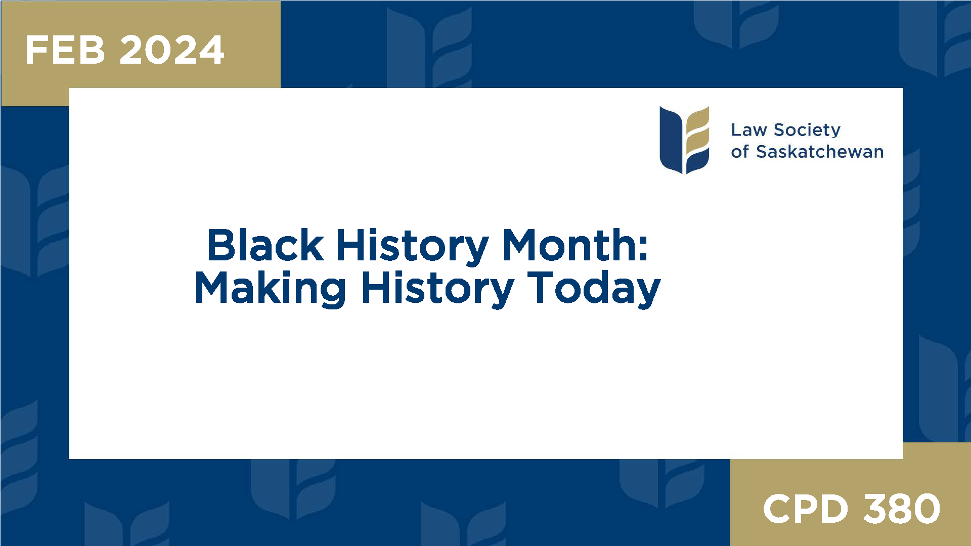 CPD 380 - Black History Month - Making History Today
