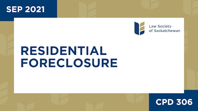 CPD 306 - Residential Foreclosure