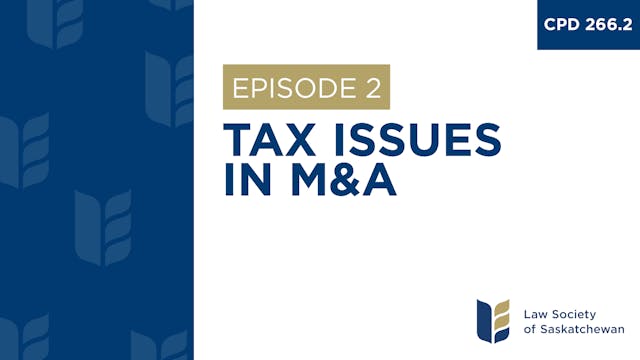 [E2] Tax Issues in M&A (CPD 266.2)