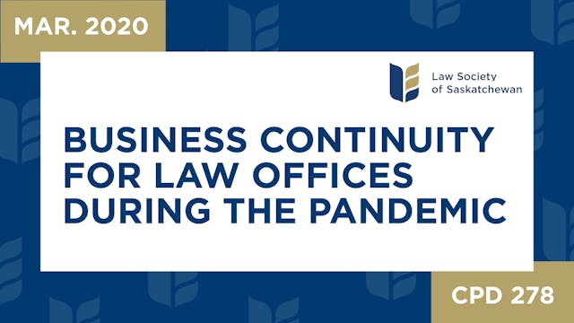 CPD 278 - Business Continuity for Law...