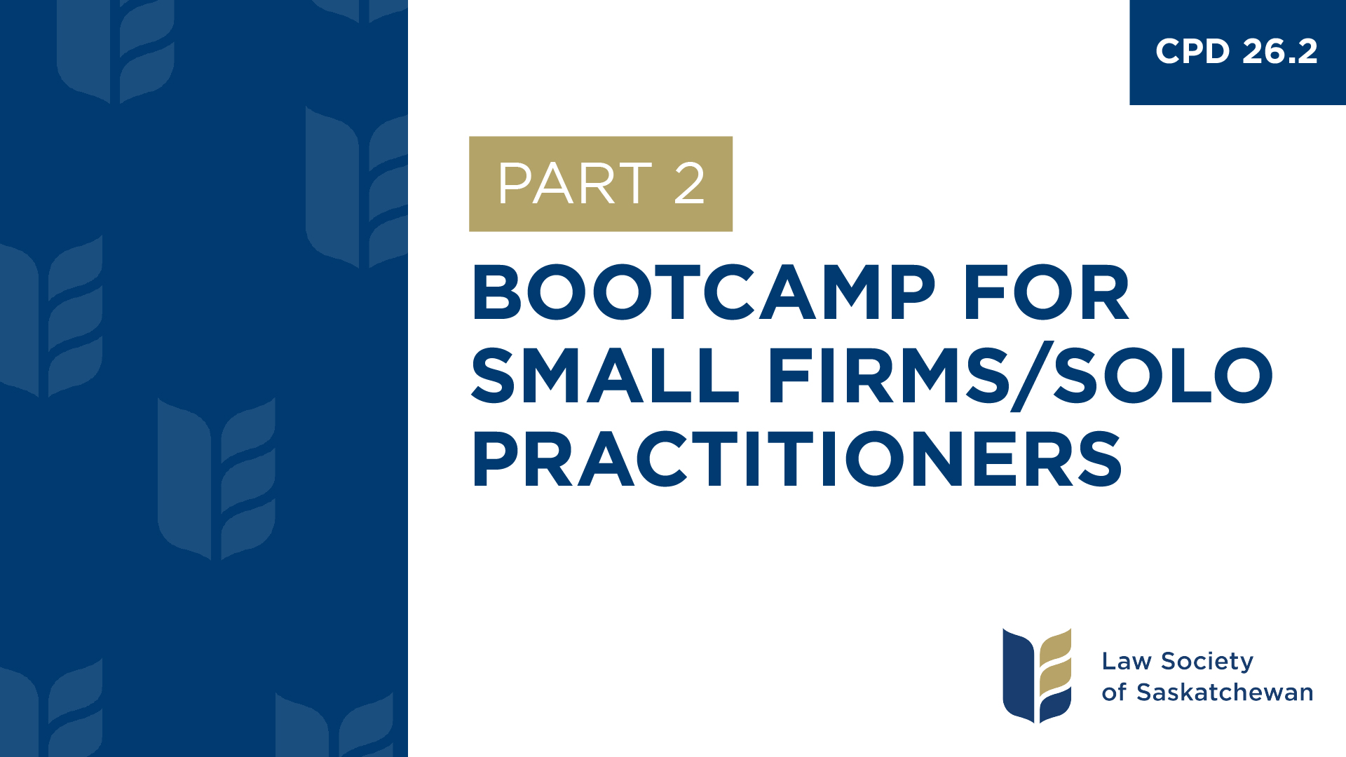 CPD 26 - Bootcamp for Small Firms & Sole Practitioners (Part 2)