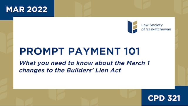 CPD 321 - Prompt Payment 101: What yo...