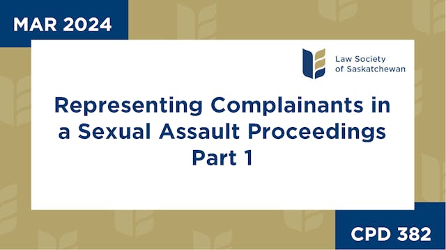 CPD 382 - Representing Complainants i...