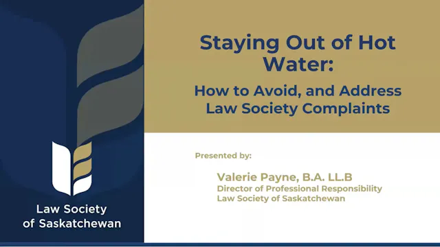 CPD 430 - Staying Out of Hot Water: H...