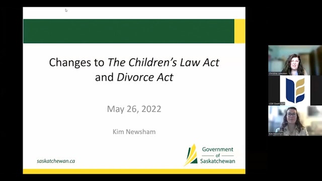 CPD 328.4 - An Update to The Children's Law Act & The Divorce Act