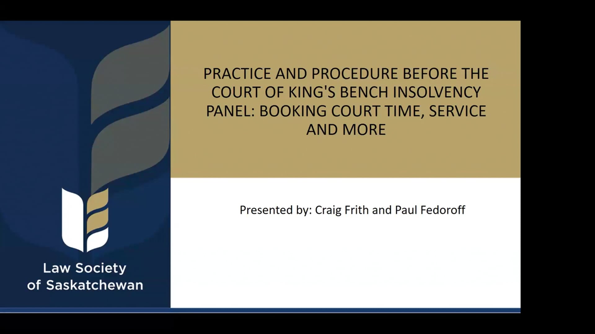 CPD 403 - Practice & Procedure before the Court of King's Bench Insolvency Panel