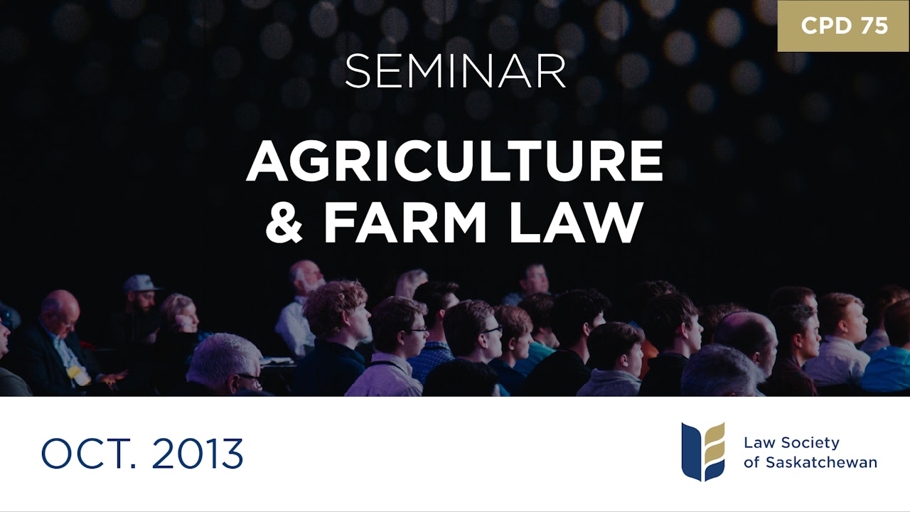 CPD 75 - Focus on Agriculture and Farm Law