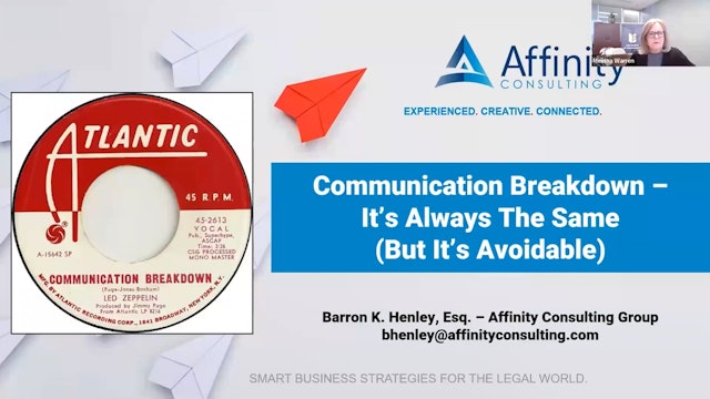 CPD 356 - Communication Breakdown: It's Always the Same (But It's Avoidable)
