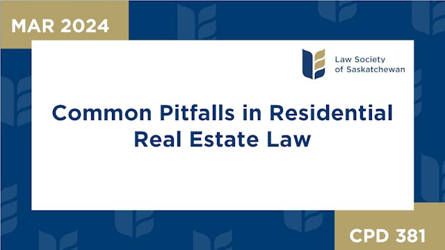 CPD 381 - Common Pitfalls in Resident...
