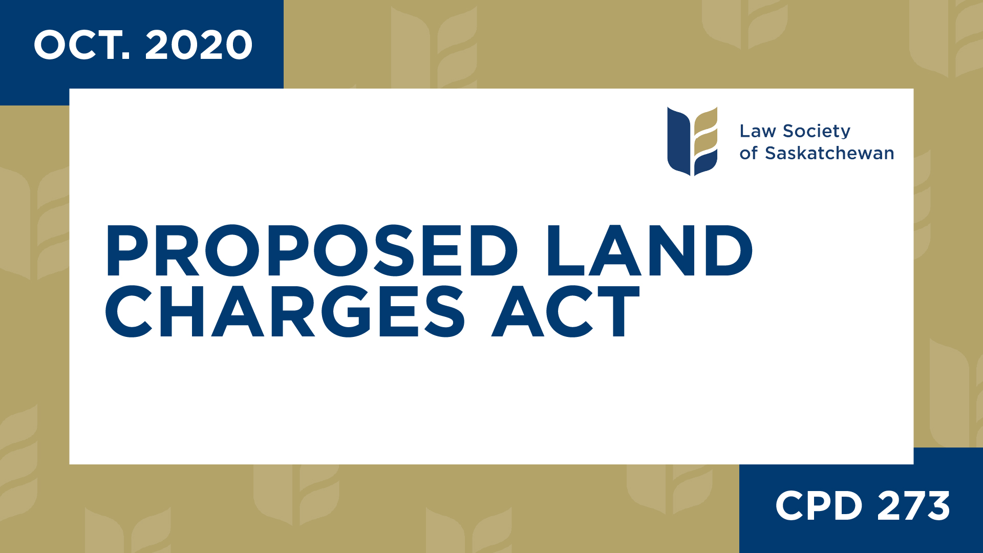 CPD 273 - Proposed Land Charges Act: Practitioner Perspectives
