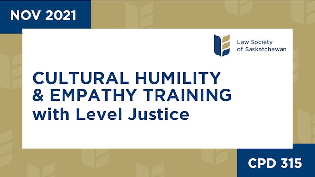 CPD 315 - Cultural Humility & Empathy...