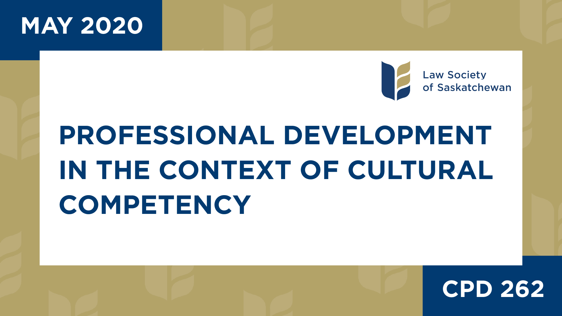 CPD 262 - CPD in the Context of Cultural Competency