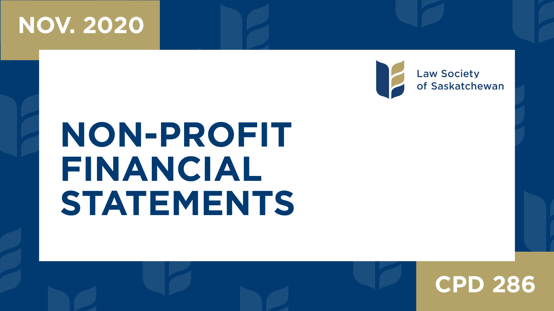 CPD 286 - Non-Profit Financial Statements