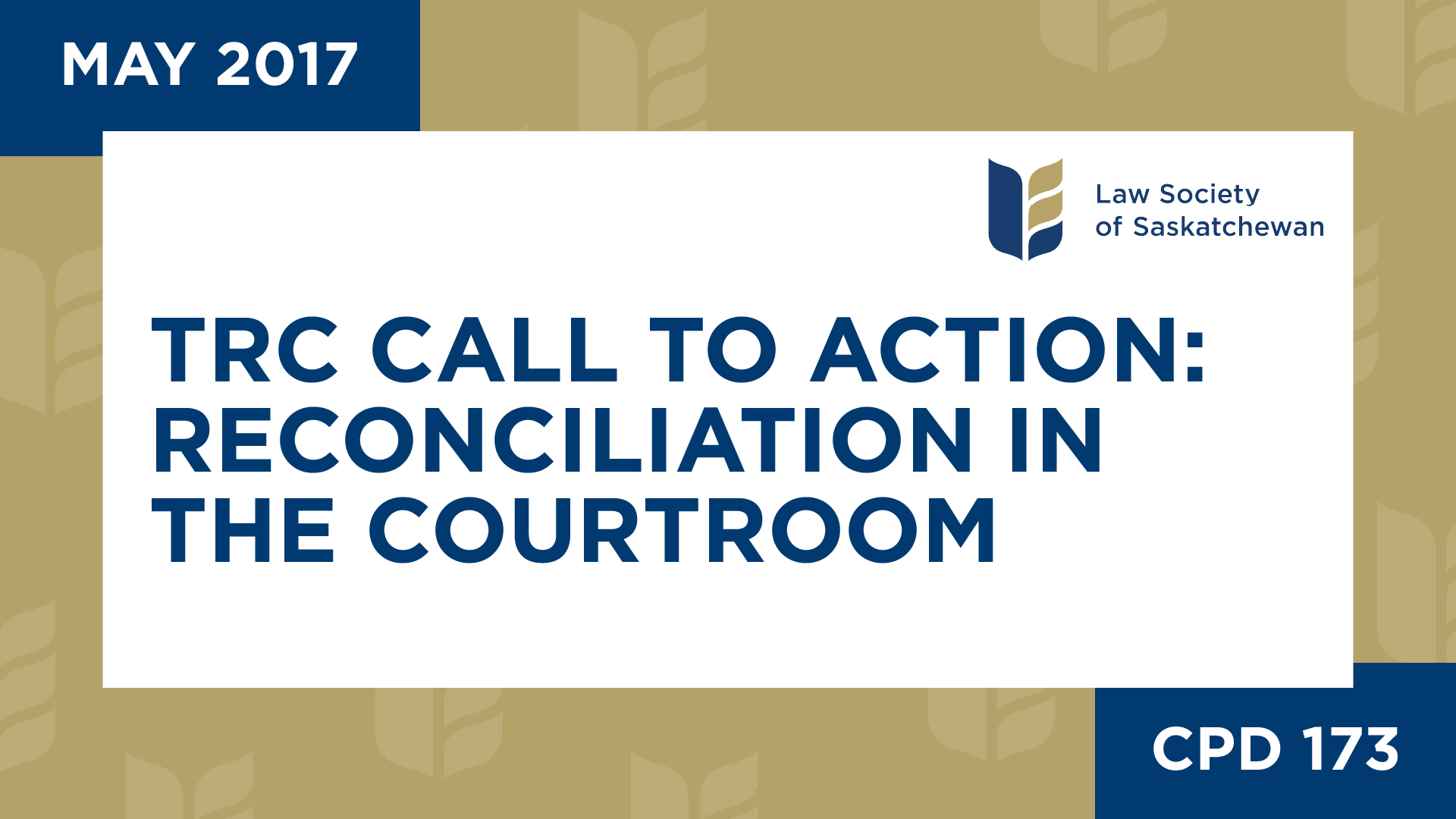 CPD 173 - TRC: Reconciliation in the Courtroom