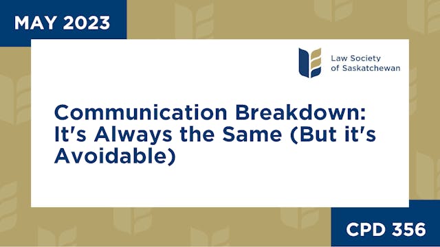 CPD 356 - Communication Breakdown: It...