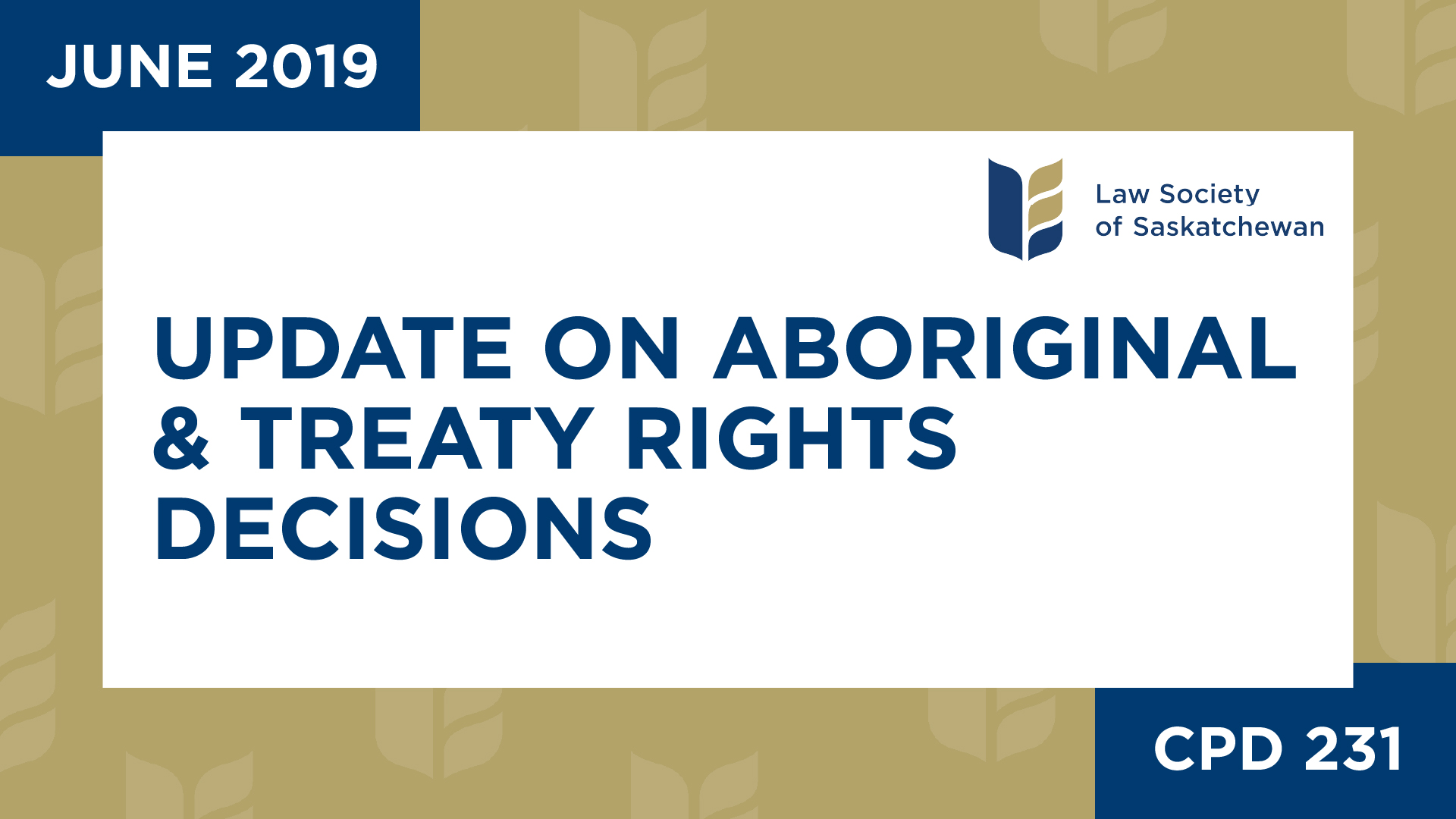 CPD 231 - Update on Aboriginal and Treaty Rights Decisions (Jun 18, 2019)