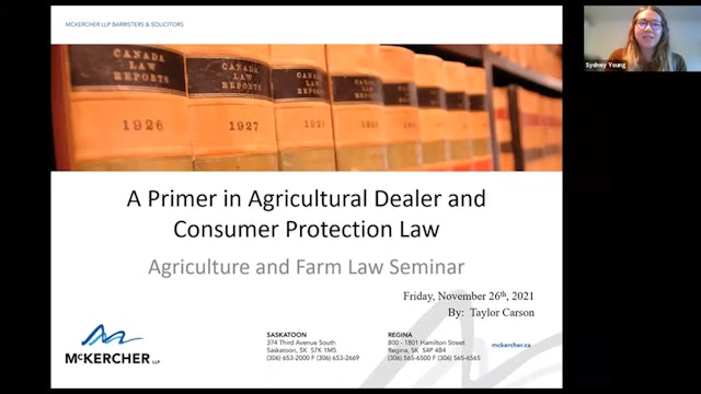 CPD 314.1 - Primer in Agricultural Dealer & Consumer Protection Law (Session 1)