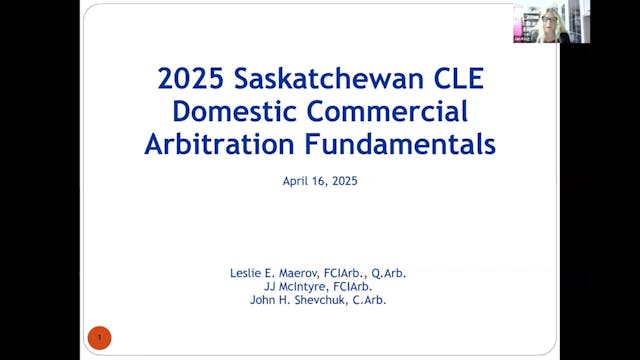 CPD 418 - Domestic Commercial Arbitra...
