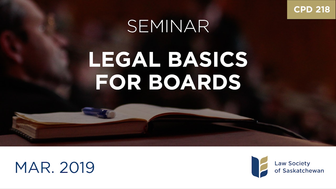 CPD 218 - Legal Basics for Boards