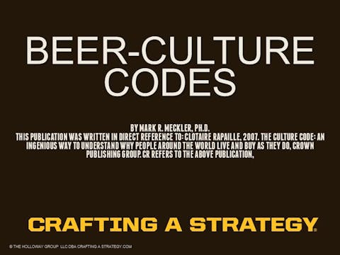 Consumer Psychology: Beer Culture Codes