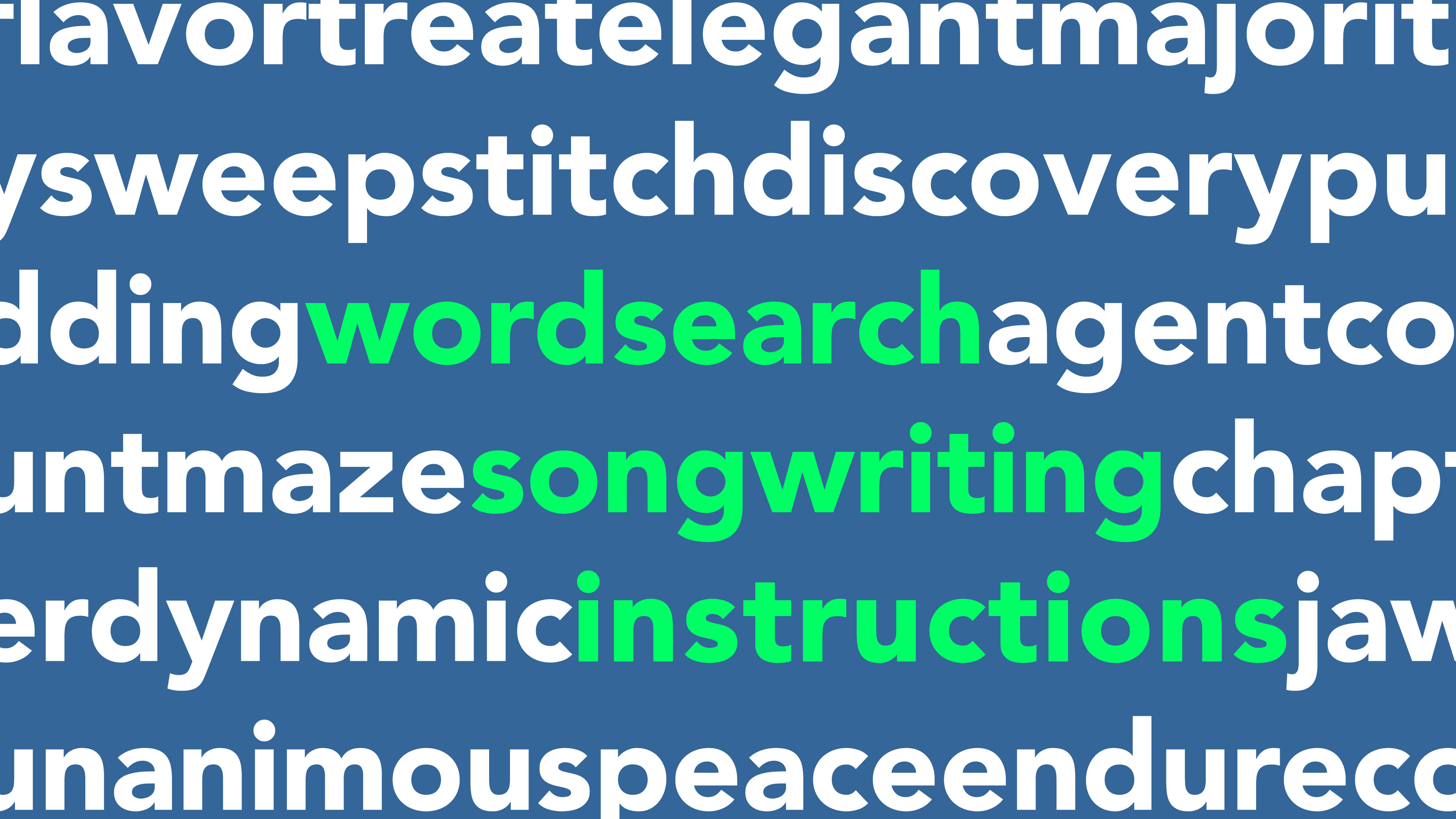 Word Search Songwriting Instructions