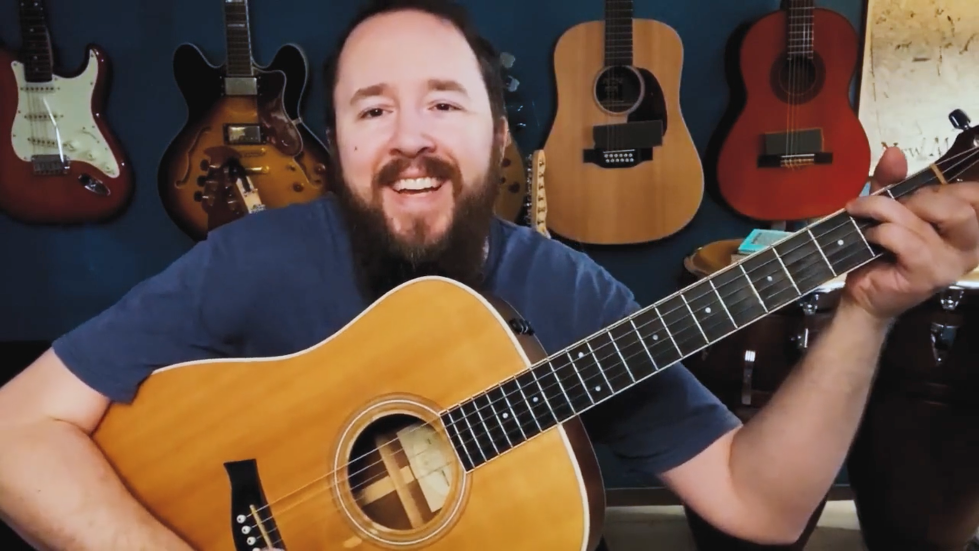 Easy Guitar Lesson in open D tuning