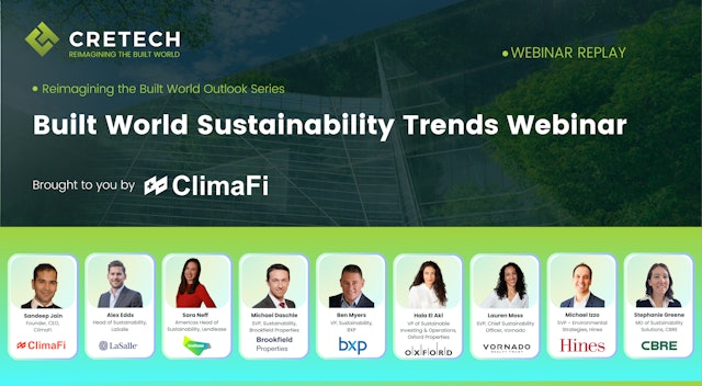 Built World Sustainability Trends Webinar Brought to you by ClimaFi
