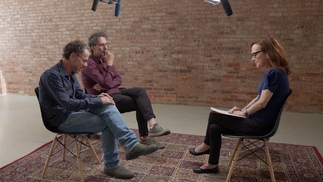 Joel and Ethan Coen with Megan Abbott 